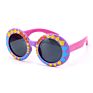 Colorful Retro Cartoon Silicone round Kids Polarized Sunglasses with Strip