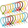 Colorful Reusable Silicone Cable Tie Straps Zip Ties for Home Office