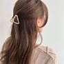 Colorful Women Hair Clips Accessory Matte Triangle Luxury Middle Golden Metal Hair Claw Clips