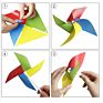 Colors Mixed Pinwheels Party Favors Plastic Toy Pinwheels Educational Wind Spinners Outdoor Decoration Pinwheels Gifts for Kids