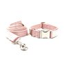 Competitive Price Bow Tie Attractive Design Adjustable Metal Buckle Dog Pink Leash Velvet Set and Collar Luxury