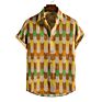 Cotton Hawaiian Shirts Printing Short Sleeves Casual Mens Shirts