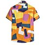 Cotton plus Size Men's Shirt Short Sleeve Digital Printing Shirt Contrast Casual Men's Shirts