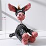 Cotton Rope Plush Squeaky Dog Toy Molar Teeth Pink Donkey Pet Toy