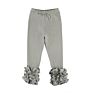 Cotton Toddler Infant Boutique Clothes Ruffle Baby Girls Pants Leggings Infant Icing Leggings Solid Color Casual Pants