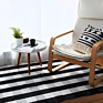 Cotton Washable Carpet Woven Black White Check Pattern Buffalo Plaid Rug Floor Mat Indoor Mat