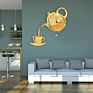 Creative Diy Acrylic Coffee Cup Teapot 3D Wall Clock Decorative Kitchen Wall Clocks Living Room Dining Room Home Decor Clock