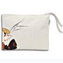 Creative Women Cotton Canvas Zipper Pouch Wallet Phone Pocket Cosmetic Bags for Make Up