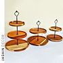 Creative Wooden Tray Double-Layer Fruit Tray Modern Three-Layer Living Room Combination Display Stand