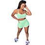 Crop Top with Pants Two Piece Shorts Set Pyjamas Women Sleepwear