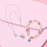 Cross-Border Cute and Exquisite Cupcake Ice Cream Alloy Dripping Oil Children's Necklace Bracelet Ring Set