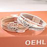 Cross-Border Explosive Bracelet Tree of Life Diamond Alloy Bracelet Pu Woven Leather Bracelet