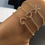 Crystal Initial Letter Cuban Link Anklets Foot Jewelry Rhinestone A-Z 26 Alphabet Ankle Bracelet for Women