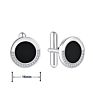 Cufflinks for Men, 925 Sterling Silver round Cuff Links with 3A Cubic Zirconia Black Onyx Stone