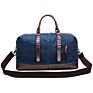 Customization Tote Travel Bag Vintage Canvas Pu Leather Trim Shoulder Mens Weekend Travel Duffel Bags