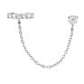 Customize Jewelry Cz Long Chain Ear Cuff Studs Delicate Earring Designs
