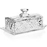 Customized Crystal Covered 2-Piece Design Butter Keeper Storage Dublin Glass Butter Dish with Handled Lid