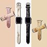 Customized Design Snakeskin Grain Leopard Print Leather Watch Band Replacement for Apple