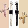 Customized Design Snakeskin Grain Leopard Print Leather Watch Band Replacement for Apple