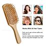 Customized Eco-Friendly Biodegradable Long Handle Natural Bamboo Wood Massage Scalp Air Paddle Hair Brush