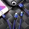 Customized Fast Charging 3 in 1 Nylon Braided Usb Cable 3Ft 6Ft 10Ft Data Cable