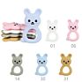 Customized Logo Bpa Free Food Grade Natural Rabbit Silicone Baby Teether Ring