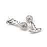 Customized Logo Great round Silver Golf Ball Men Business Cufflinks