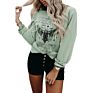 Customized Logo Hop Pattern Graphic Printed Pullover Sweatshirt Women