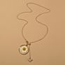 Customized Long Gold Chain Tassel Pendant Choker Adjustable Clasp Resin Pressed Dried Flowers Daisy Jewelry Necklace