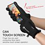 Cycling Gloves Women Touchscreen Full Finger Durable Leather Palm Windproof Mountain Road Bike Riding Gloves with Warm Fleece