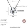 Czcity Classic White Gold Plated Six Claws Cubic Zirconia 925 Sterling Silver Cz Diamond Pendant Necklace for Women Jewelry Gift