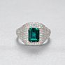Czcity Square Cz Vintage Ring for Women Princess Cut Pave Baguette Emerald Ring in 925 Sterling Silver Jewelry for Prom Party