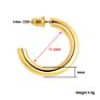 Dainty Minimalist round Hollow Huggie Piercing Arete Gold Colored C Shape Earring Statement Lightweight Chunky Open Hoop Earring