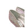 Dancing Sport Shoes Latin Salsa Ballroom Dance Shoes for 11Cm Heel Silver Glitter with Rhinestone Latin Dance Women