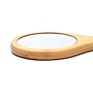 Desgin Small Luxury Cosmetic Long Handle Bamboo Wood Frame Mirror for Makeup