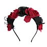 Design Halloween Queen Red and Black Rose Tulle Headband for Party Women Girls Hair Accessories