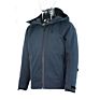 Design Navy Long Sleeve Men Jacket Polyester Stand Collar Zipper plus Jackets for Men Bonded Hood Safari Coats