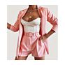 Design Office Suits for Ladies with Belt with Belt Printing Elegant Blazer Woman