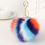 Design Rainbow Colorful 8Cm Hair Ball Pompons Keychain Key Chain Bag Pendant Car Jewelry Decoration