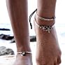 Design Retro Silver Plated Starfish Anklet Simple Bohemian Double Layer Beaded Chain Starfish Anklet for Women
