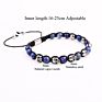 Design Stainless Steel Skull Bracelets Charm Beads Natural Stone Handmade Woven Men Jewelry Beads Macrame Bracelet Men