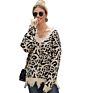 Design V-Neck Women's Pullover Sweater Leopard Thick Knitted Sweater