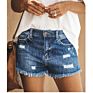 Design Woman Girl Shorts Casual Frayed Fringed High Waist Loose Blue Jeans Shorts