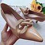 Designer Cusp High-Heeled Shoes Stiletto Big Chain Pink Women Shoes Nude Shoes Large Size 35-42