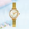 Diamond Quartz Beautifully Decorated Gold Watches Waterproof Women Wrist Luxury Thin Strap Watch