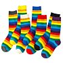 Direct Sales Colorful Tube Crew Rainbow Striped Socks for Women Girls