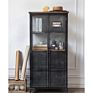 Directly Sell Antique Iron Glass Door Cabinet Display Storage Iron Cabinet for Living Room