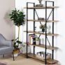 Display Racks Restaurant Vintage Book Industrial Nordic Desktop Organizer Thick Metal and Wood Shelf with Metal Decoration Rack