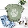 Dog Paw Tshirt Fingerprint Women Tee Shirts Short Sleeve T-Shirts