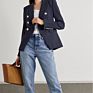 Double Breasted Blazer Women Blazer Bodycon Romper Women Deep V Breasted Coat Blazer Long Sleeve Women